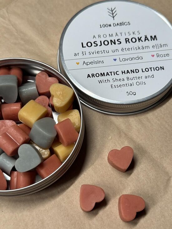 ROKU LOSJONA SIRSNIŅAS ar ēteriskajām eļļām