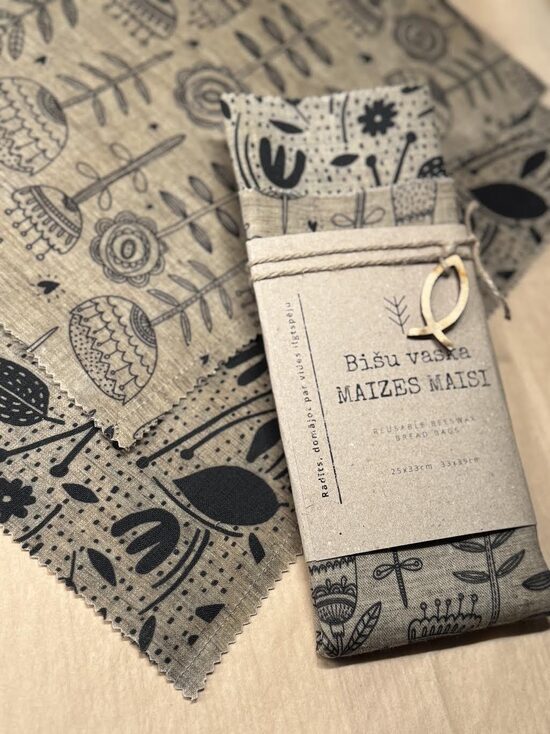 LINA UN BIŠU VASKA MAIZES MAISI AR GRAFISKIEM RAKSTIEM 2 GAB.